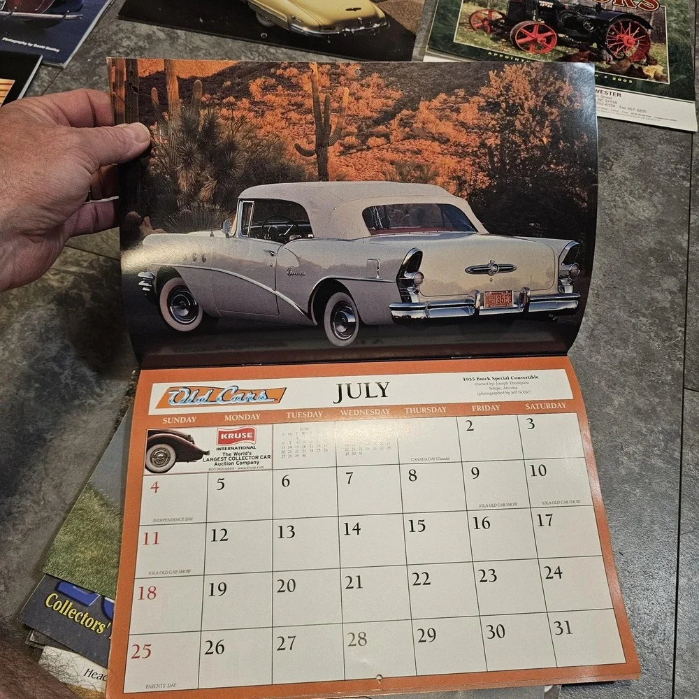 Lot‎ Of 13 Vintage Classic Car Truck Tractor Calendars Variety 2001-2008 USA